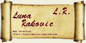 Luna Raković vizit kartica